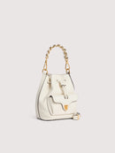 Grainy Leather Handbag - Pearl