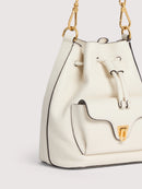 Grainy Leather Handbag - Pearl