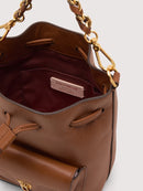 Grainy Leather Handbag - Cognac