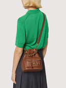 Grainy Leather Handbag - Cognac