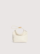 Smooth Leather Handbag - Pearl