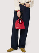 Smooth Leather Handbag - Scarlet