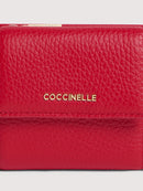 Grainy Leather Purse - Scarlet