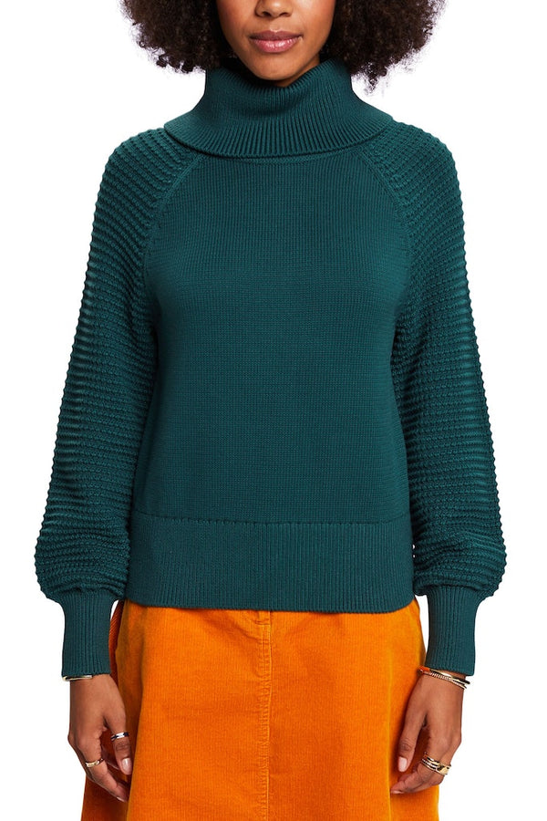 High Neck Jumper - Emerald Green