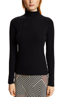 Rib Turtle Neck Jumper - Black