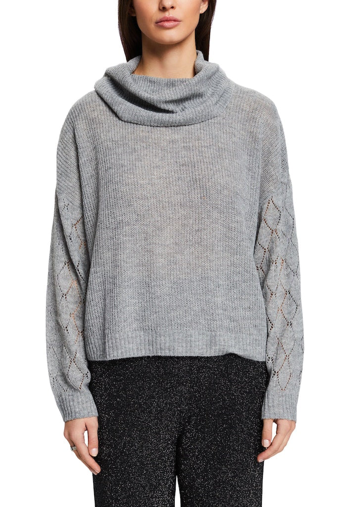 Hi Neck Jumper - Medium Grey