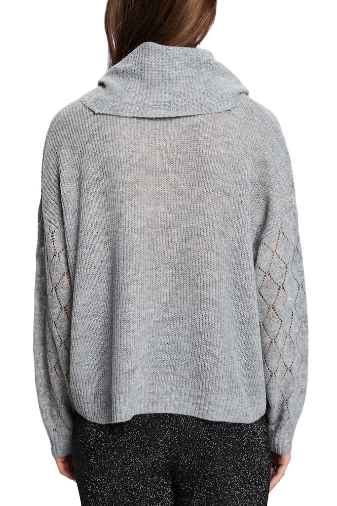 Hi Neck Jumper - Medium Grey
