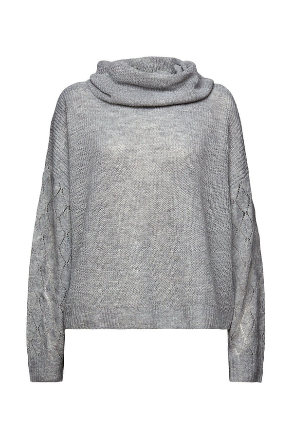 Hi Neck Jumper - Medium Grey