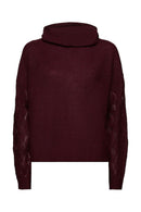 Hi Neck Jumper - Bordeaux Red