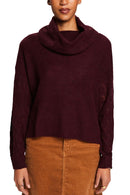Hi Neck Jumper - Bordeaux Red