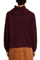 Hi Neck Jumper - Bordeaux Red