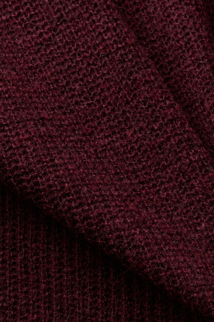 Hi Neck Jumper - Bordeaux Red