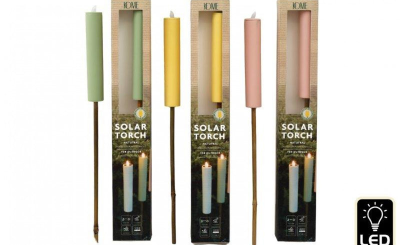 Set of 2 58cm Solar Garden Flares