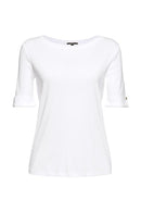 Turn Up Cuffs T-Shirt - White