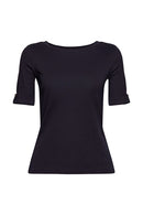 Turn Up Cuffs T-Shirt - Navy