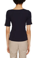 Turn Up Cuffs T-Shirt - Navy