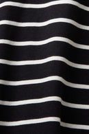 Casual Stripe Long Sleeve Top - Black