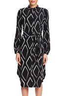 All Over Print Dress - Black