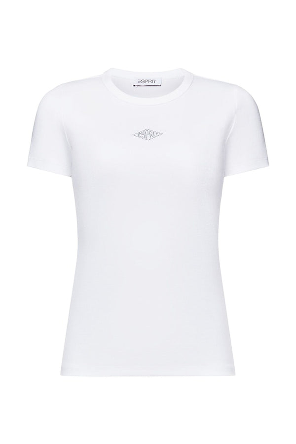 Casual Rhinestone T-Shirt - White