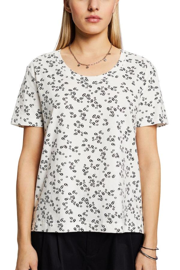 Casual All Over Print T-Shirt - Offwhite