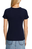 Casual Round Neck T-Shirt - Navy