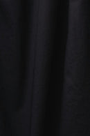 Casual Gathered Midi Dress - Black