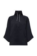 Sport Wide Sleeve 1/2 Zip Sweat - Black