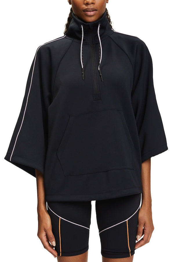 Sport Wide Sleeve 1/2 Zip Sweat - Black