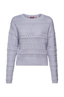 Casual Boat Neck Jumper - Light Blue Lavender
