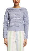Casual Boat Neck Jumper - Light Blue Lavender