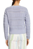 Casual Boat Neck Jumper - Light Blue Lavender