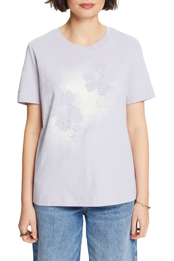 Casual Short Sleeve T-Shirt - Light Blue Lavender