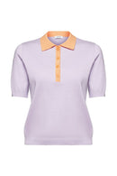 Casual Short Sleeve Polo Shirt - Lavender