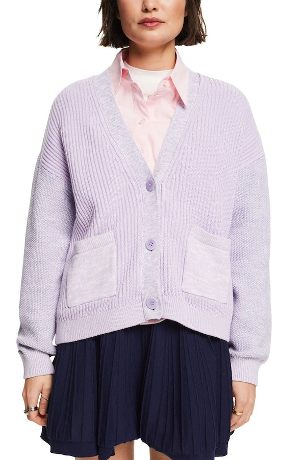 Casual Structured Cardigan - Lavender