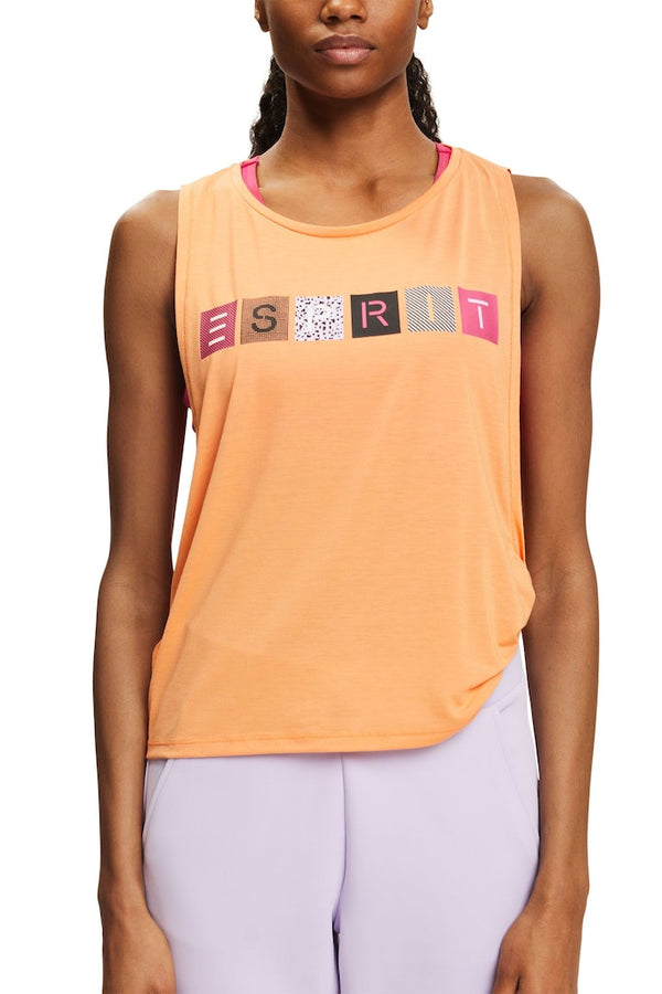 Sport Logo Sleeveless Vest - Coral Orange