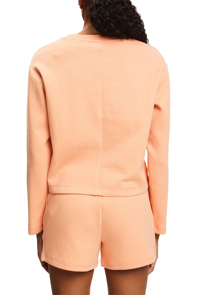 Sport Round Neck Sweatshirt - Coral Orange