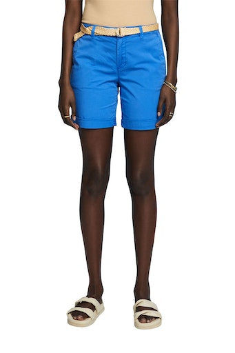 Braided Belt Shorts - Bright Blue