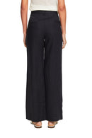 Casual Linen Wide Leg Trouser - Black