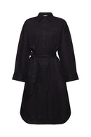 Casual Linen Dress - Black