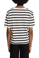 Casual Stripe V Neck T-Shirt - Black