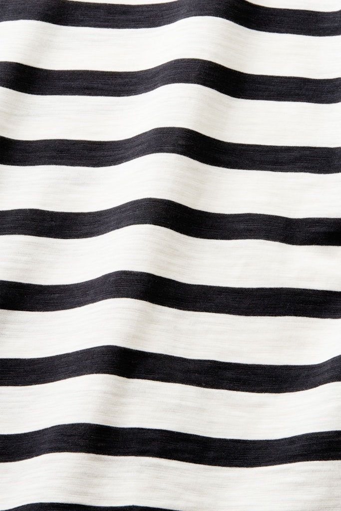 Casual Stripe V Neck T-Shirt - Black