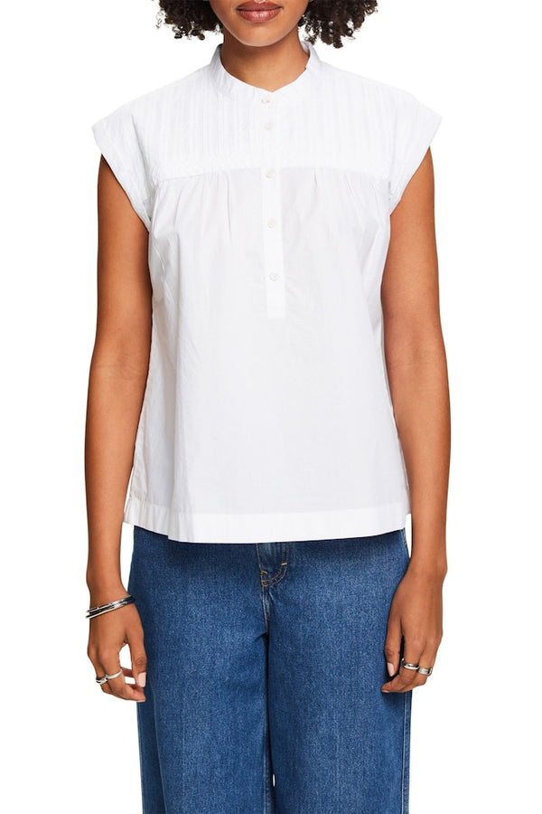 Casual Short Sleeve Blouse - White