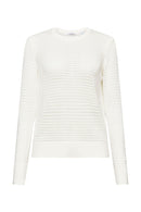 Casual Geo Stitch Jumper - Offwhite
