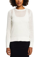Casual Geo Stitch Jumper - Offwhite