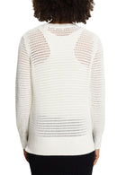 Casual Geo Stitch Jumper - Offwhite