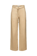 Casual Linen Wide Leg Trouser - Beige