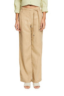 Casual Linen Wide Leg Trouser - Beige