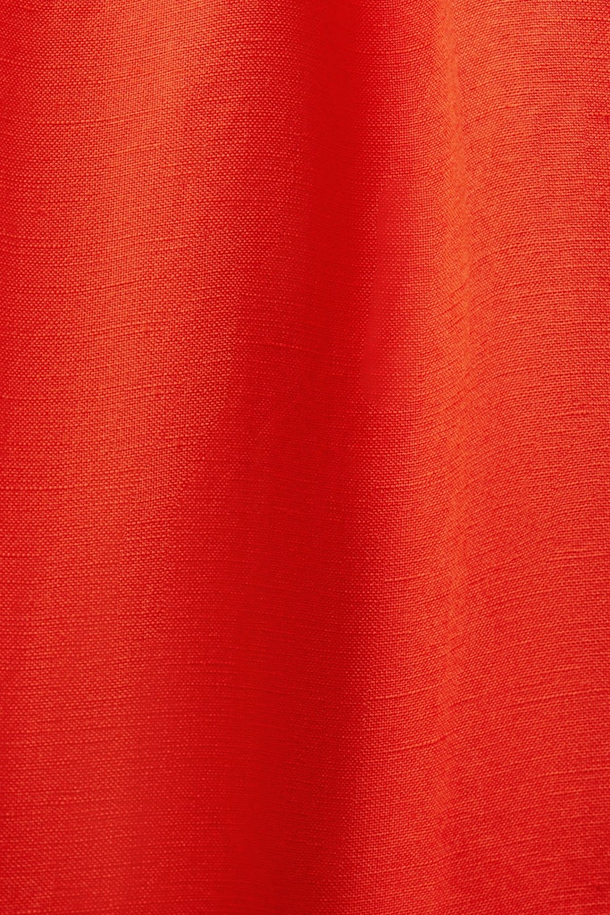 Casual Linen Dress - Bright Orange