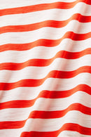 Casual Stripe V Neck T-Shirt - Bright Orange