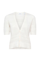 Casual V Neck Open Cardigan - Offwhite